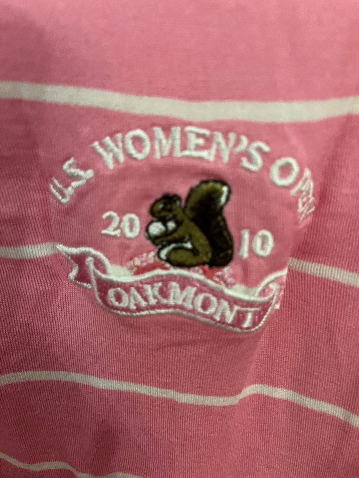 Pink Striped Ralph Lauren Golf Size Small  2010 US Women's Open Oakmont