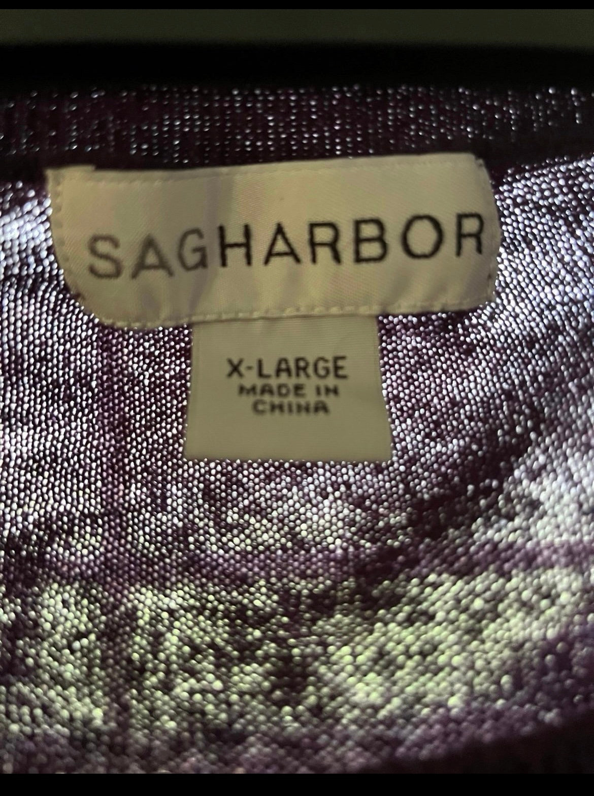 Purple XL Sag Harbor Short Sleeve Sweater