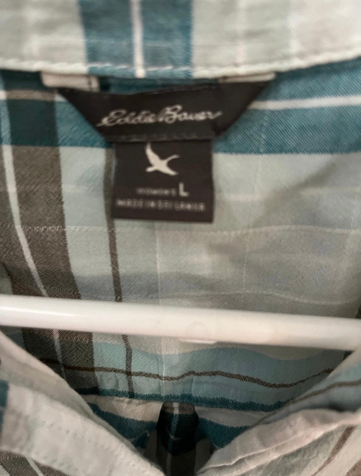 Plaid Large Eddie Bauer Casual Button Down Shirt