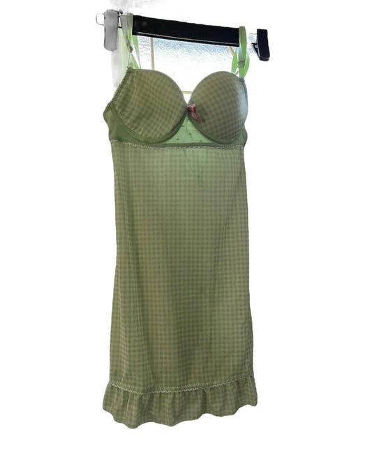 Beautiful Small Rampage Green Gingham Slip Nightie