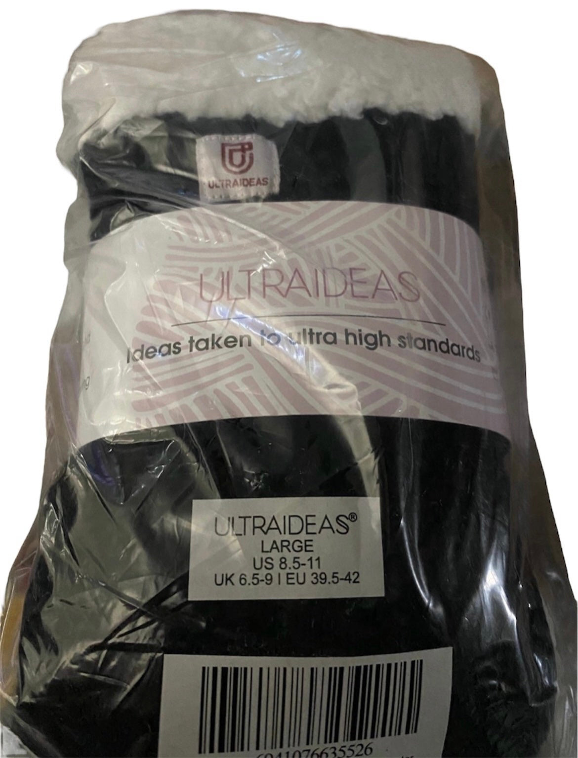 UltraIdeas Large Black and White Slipper Socks