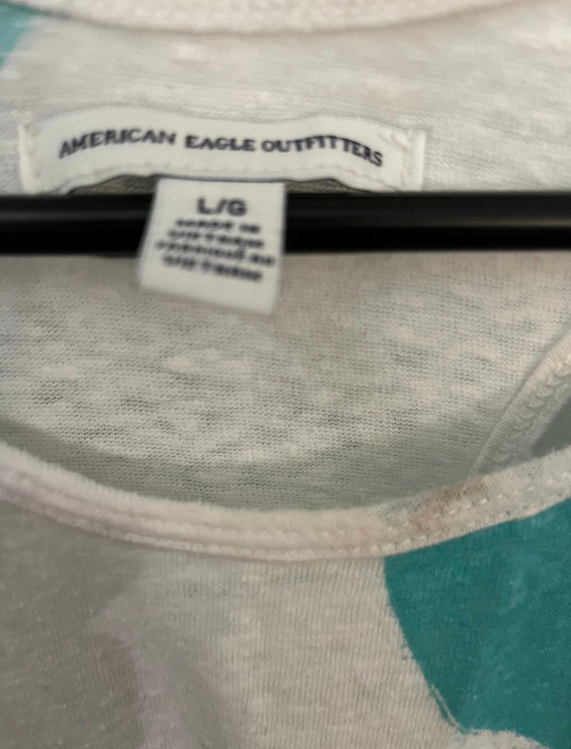 American Eagle Blue and White Large Tank Top