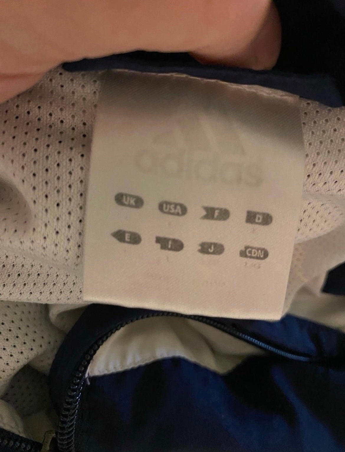 Blue Large Adidas Soccer Jacket (rip near bottom)