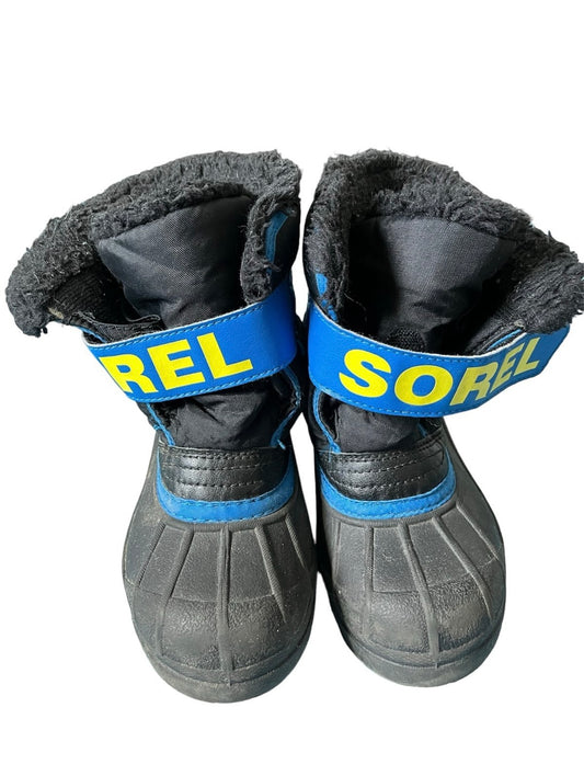 Sorel Commander Waterproof Winter Snow Boots Blue Black Lined Boys Youth Size 11