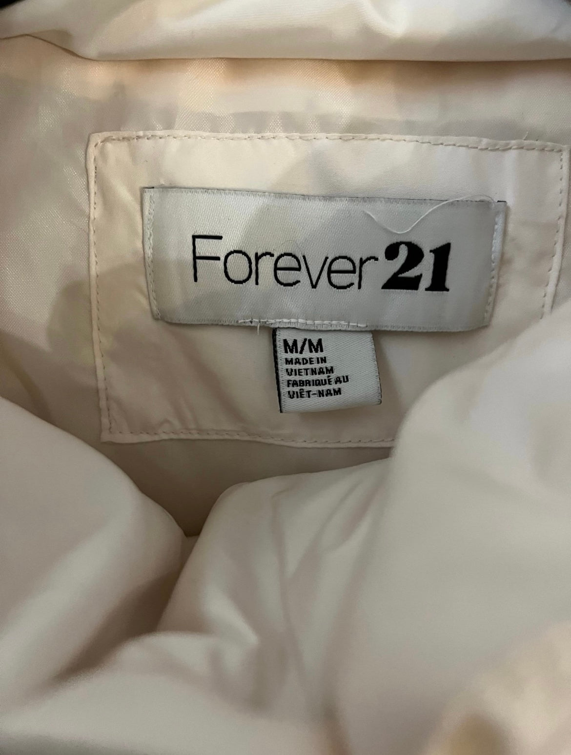 White Medium Forever 21 Puffer Vest