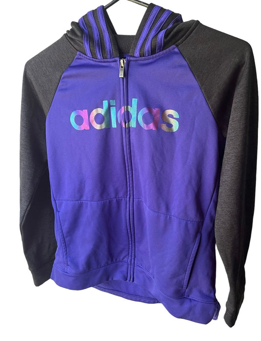 Adidas Youth Tech Fleece Hoodie, Purple and Black Size L