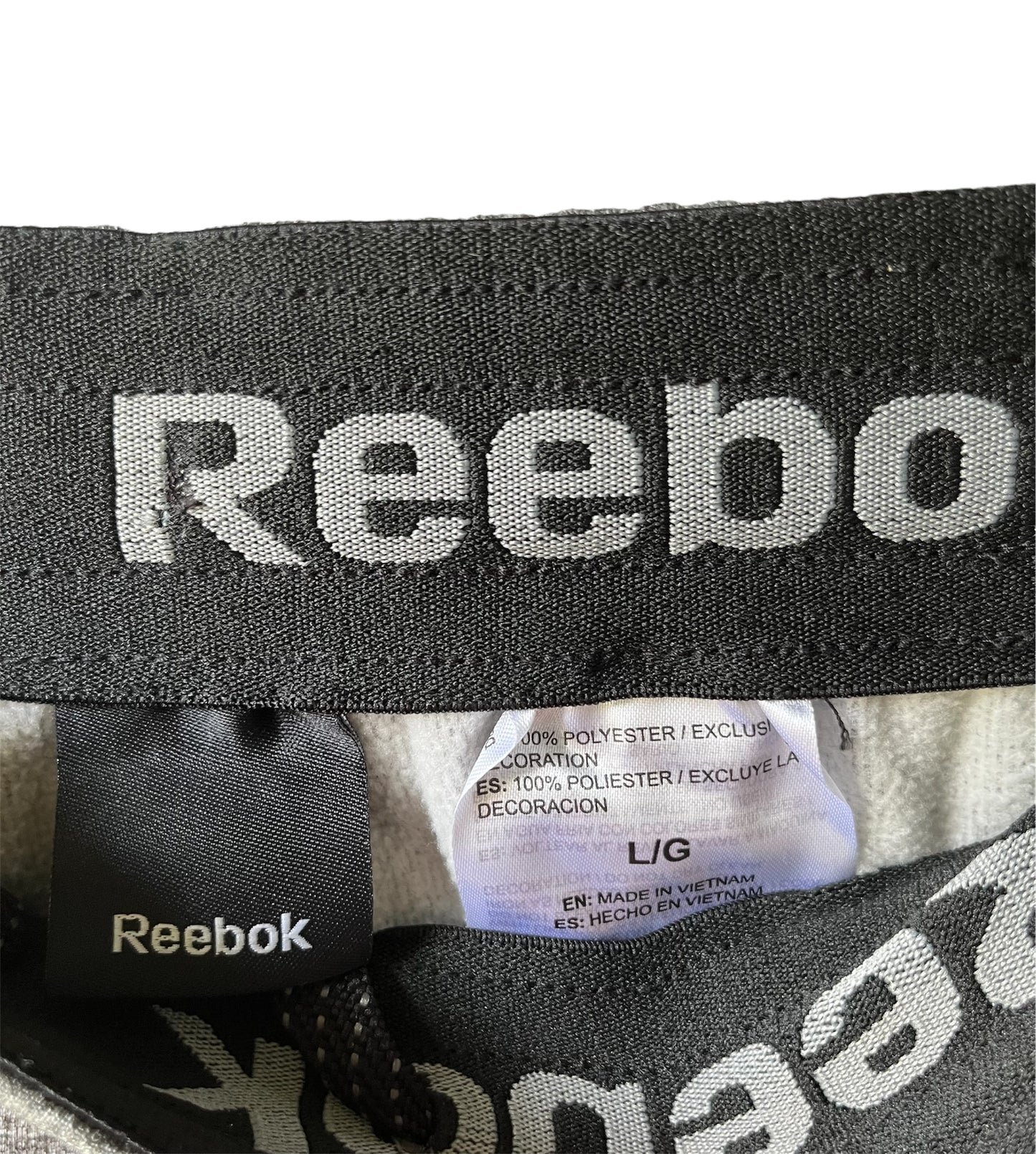 Grey With Black Stripes Size Large Reebok Pants