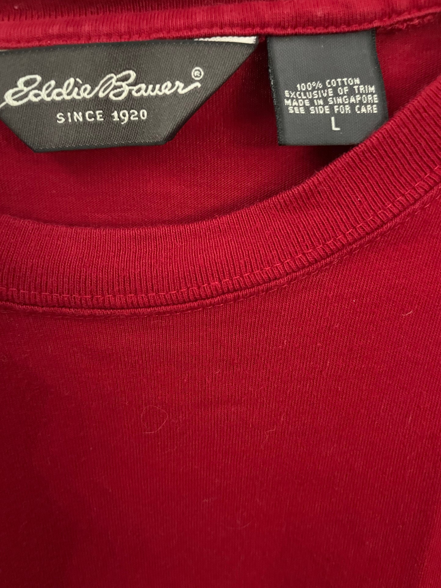 Red Size Large Eddie Bauer Long Sleeve Shirt