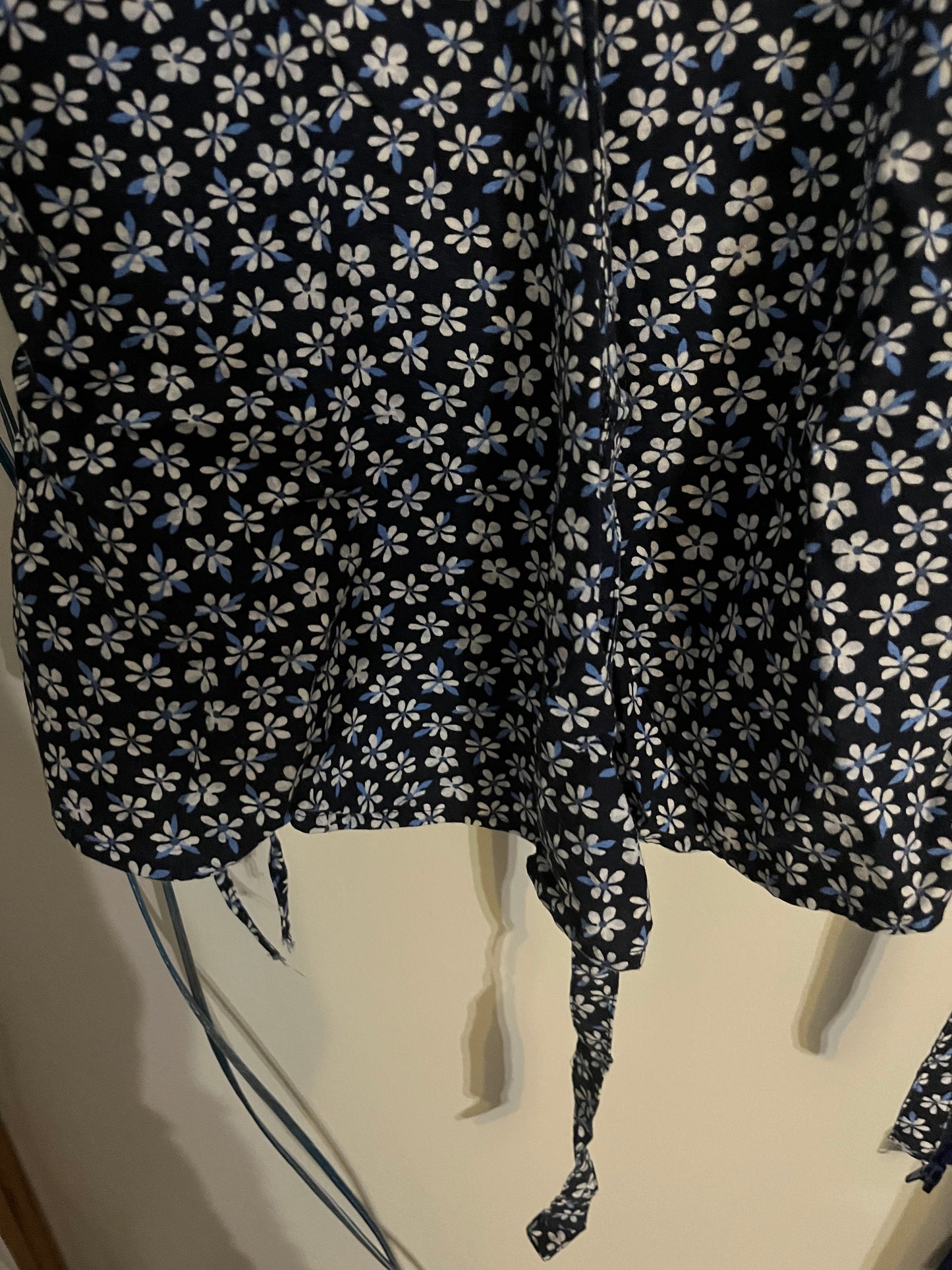 Floral Blue Side Tie XS Old Navy Blouse