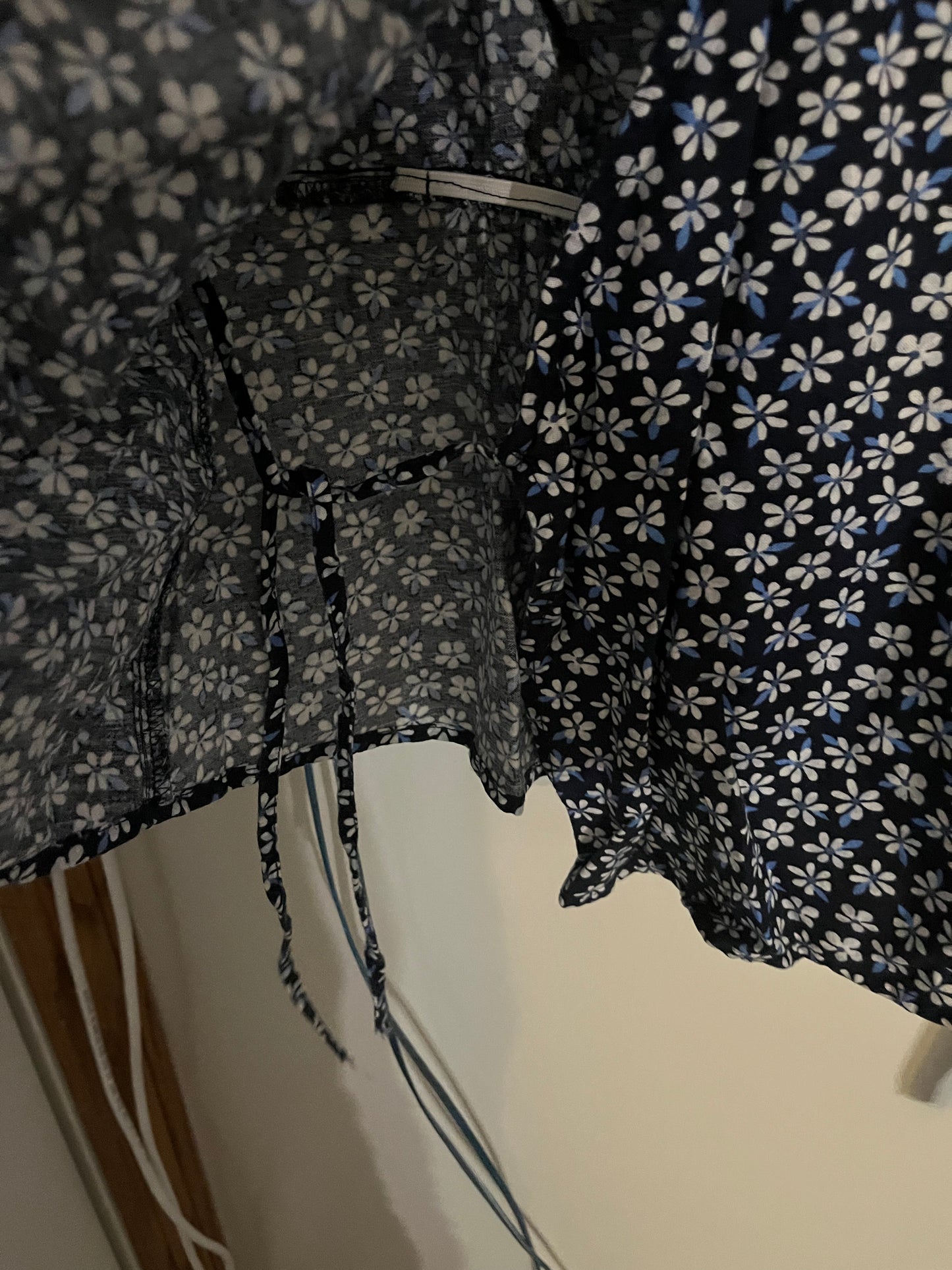 Floral Blue Side Tie XS Old Navy Blouse