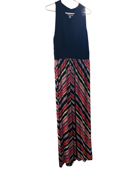 Long Colorful Size 18 Chevron V Neck DB Maxi Dress