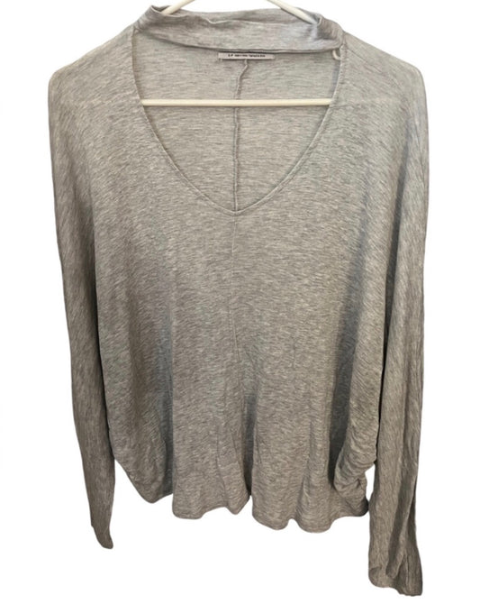 Urban Outfitters Grey Scoop Neck Long Sleeve Shirt Small