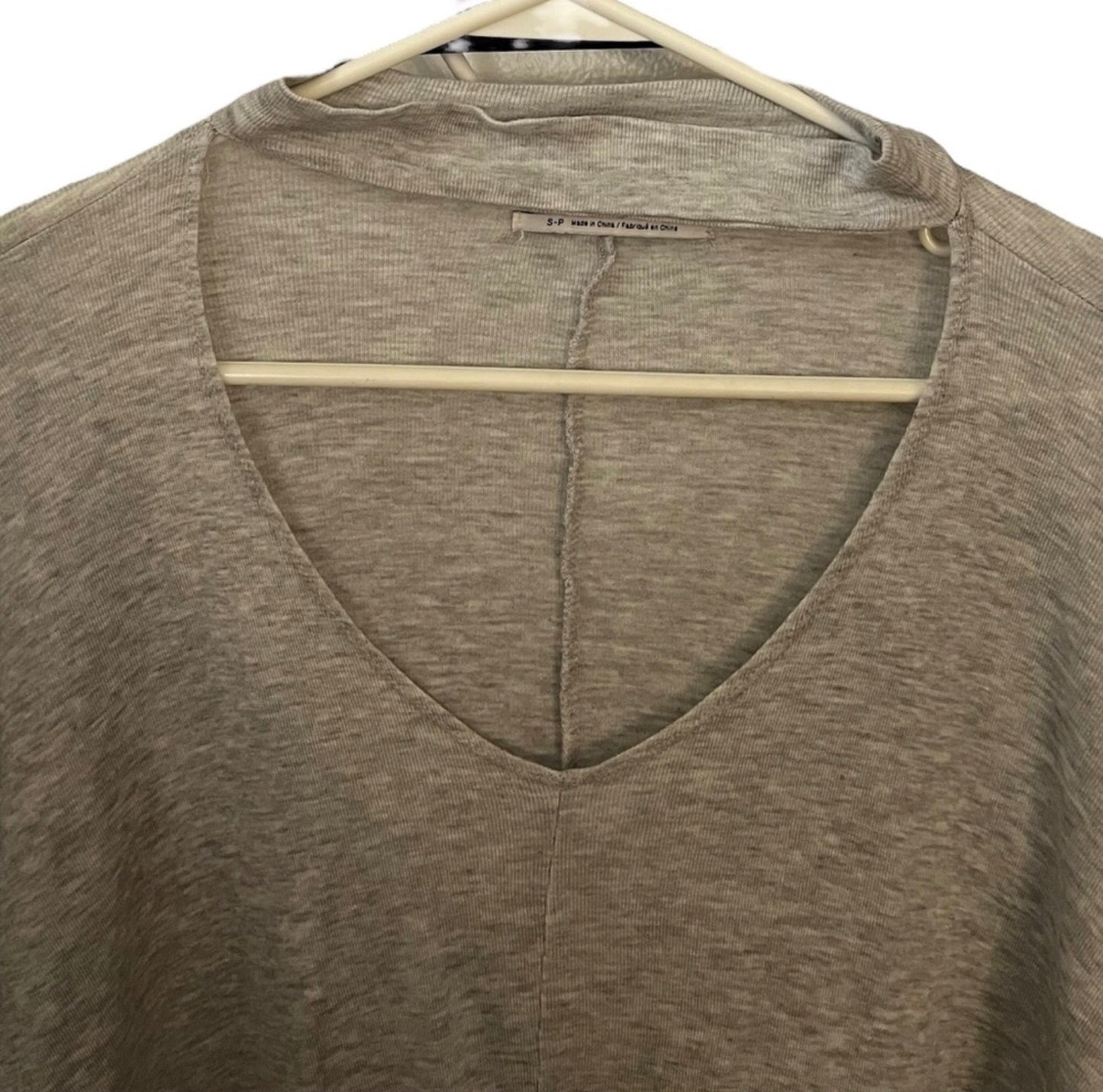 Urban Outfitters Grey Scoop Neck Long Sleeve Shirt Small