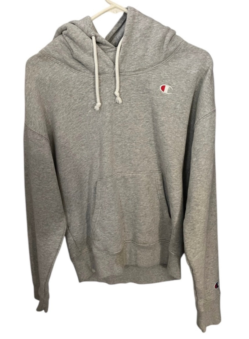 Champion Grey Double Hooded Hoodie Medium