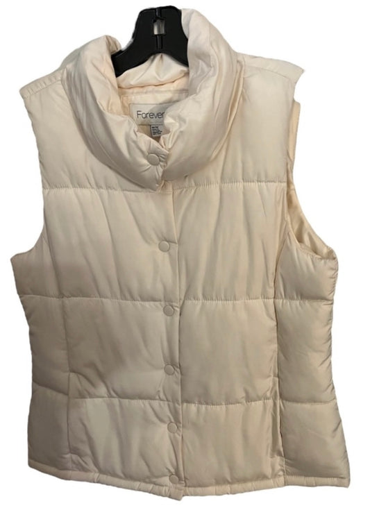 Forever 21 Cream Puffer Vest Medium