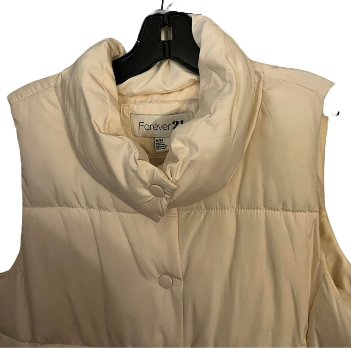 Forever 21 Cream Puffer Vest Medium