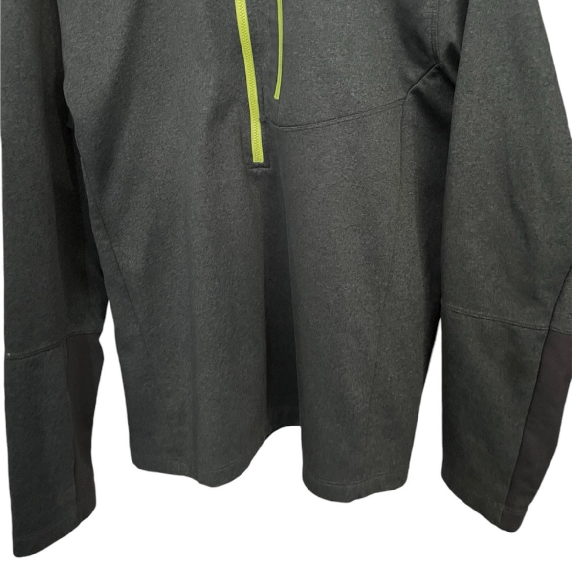 The North Face Grey and Green Half Zip Zip Pocket Track Jacket Large