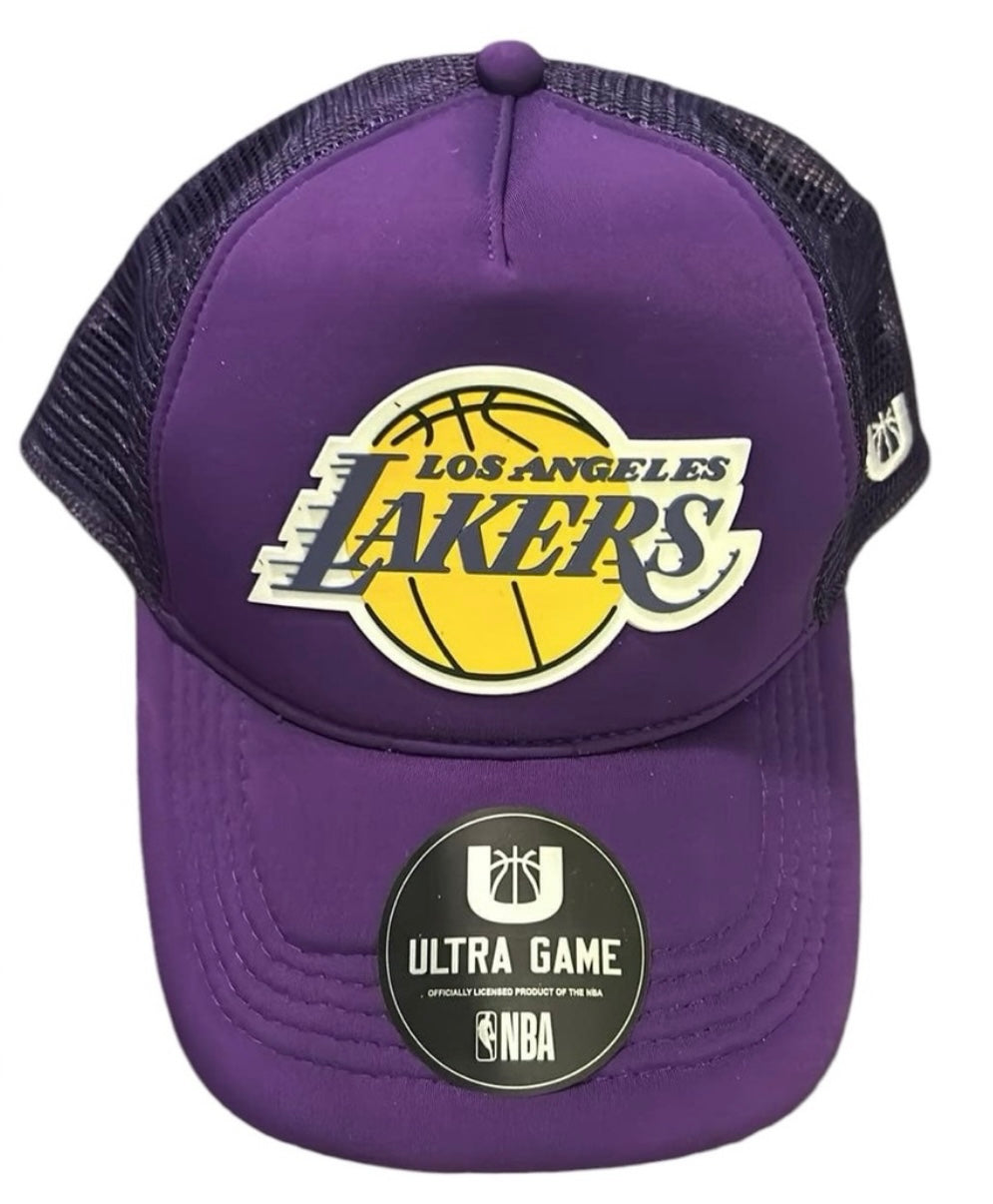 Purple and Black Los Angeles Lakers Ultra Game Trucker Hat