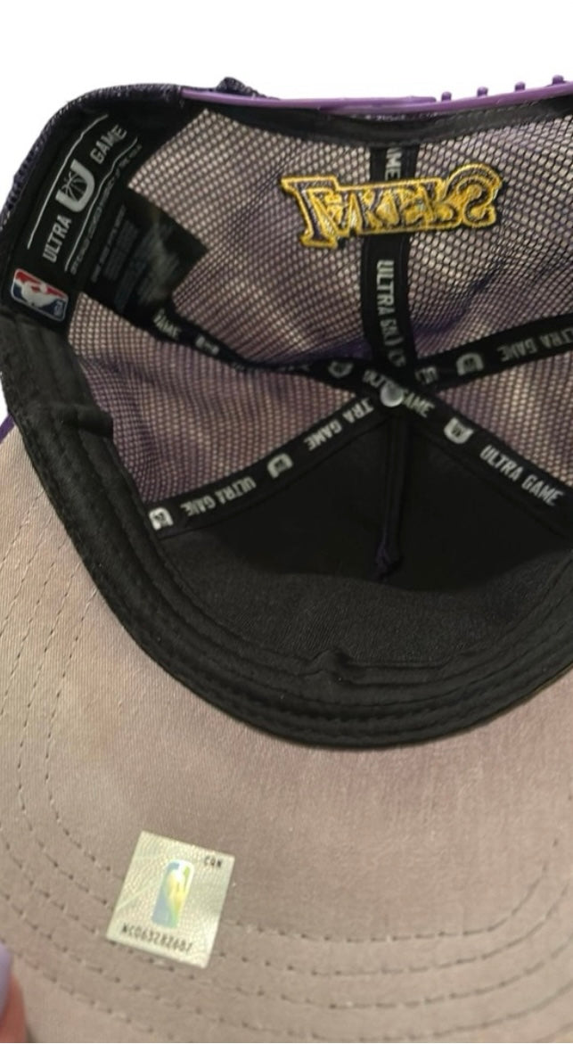 Purple and Black Los Angeles Lakers Ultra Game Trucker Hat