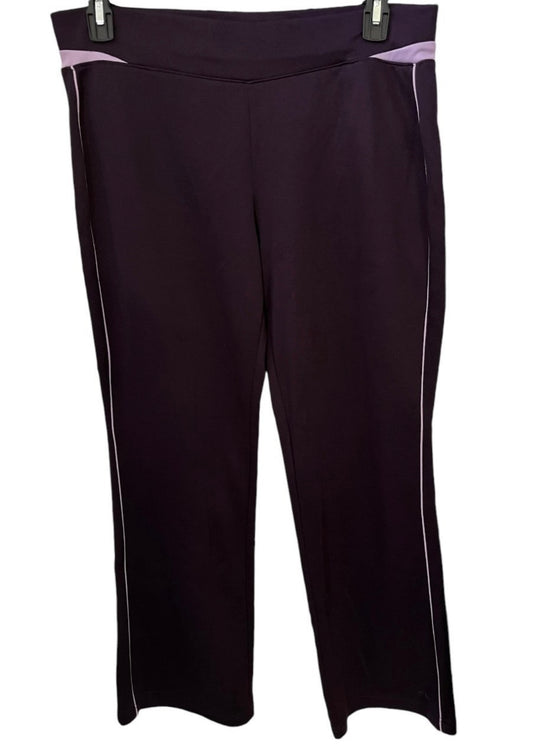 Athletic Works Purple Striped Athletic Activewear Jogger Pants Large